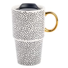 Thyme & Table Stoneware Dot 17oz Travel Mug