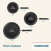 Farberware 3 Piece Easy Clean Aluminum Non-Stick Frying Pan, Fry Pan, Skillet Set, Black