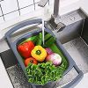 Strainers and Colanders with Extendable Handles Collapsible Colander Strainer Over The Sink Veggies Fruit Pasta Folding Strainer for Kitchen