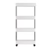 4 Tier Slim Storage Cart Mobile Shelving Unit Organizer Slide Out Storage Rolling Utility Cart Tower Rack for Kitchen Bathroom Laundry Narrow Places