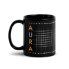 Aura Black Coffee Mugs with Grid design by HadiArts (Size + Color: Black In Art - 11 -Oz)