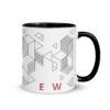 Geometric Brew Ceramic Coffee Mug Design By HadiArts (Color +Size: White In Art - 11-Oz)